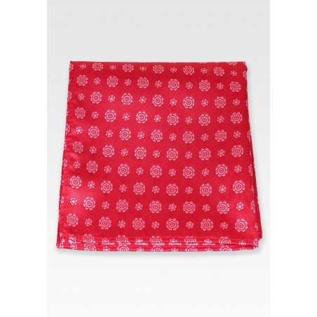 Woven Pocket Square in Cherry Red