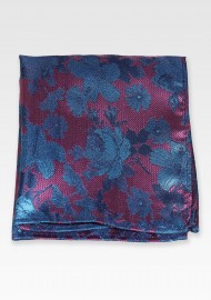 Bold Floral Hanky in Purple and Teal