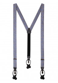 Steel Blue and Gold Paisley Suspenders