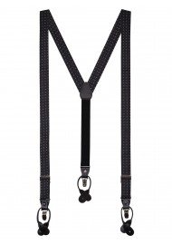 Dress Suspenders in Black with Tiny Paisley Weave