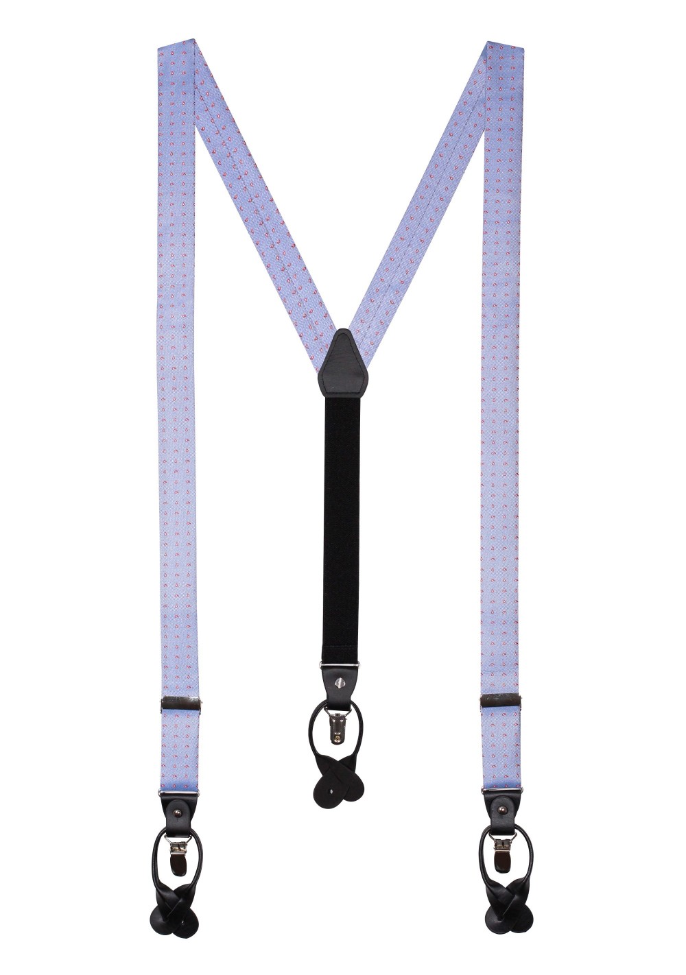 Dress Suspenders in Light Blue with Tiny Paisley Weave