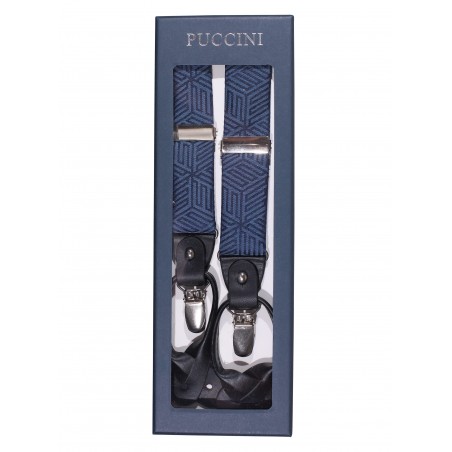 Denim Blue Designer Suspenders in Gift Box