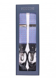 Dress Suspenders in Light Blue with Tiny Paisley Weave in Gift Box