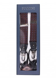 Chocolate Brown Paisley Suspenders in Gift Box