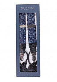Navy Paisley Dress Suspenders in Gift Box