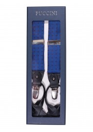 Dress Suspenders in Royal Navy with Tiny Paisley Weave in Gift Box