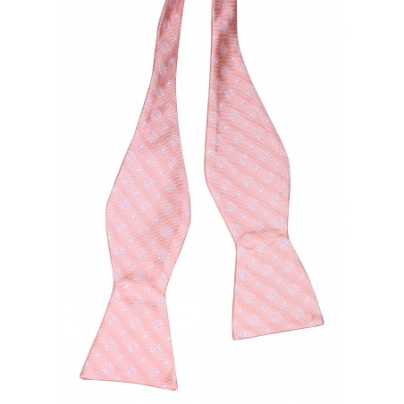 Peach Woven Medallion Self Tie Bow Tie