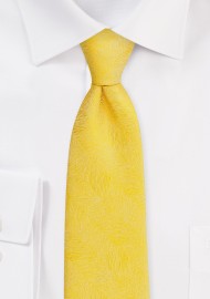 Wood Grain Weave Tie in Bright Lemon