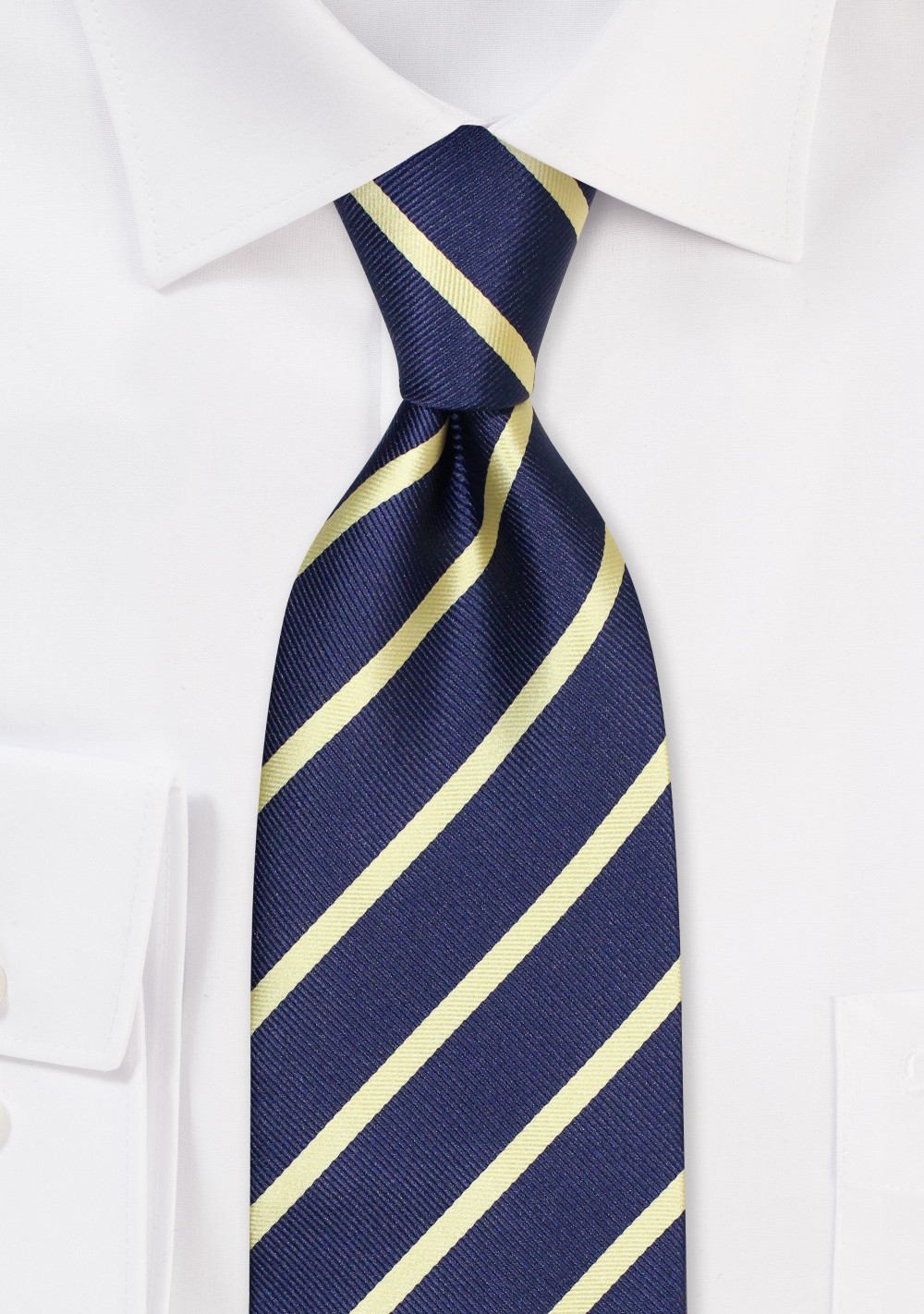 Navy and Gold Repp Striped Tie