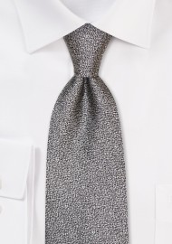 Sparkly Silver Designer Necktie in Pure Silk