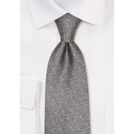 Sparkly Silver Designer Necktie in Pure Silk
