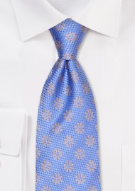 Royal Blue and Gold Silk Tie