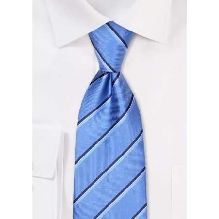 Classic Striped Tie in Royal Navy Blue
