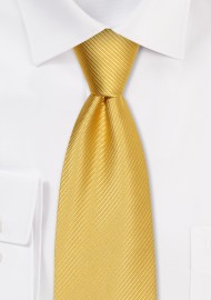 Golden Mens Tie with Ribbed Texture