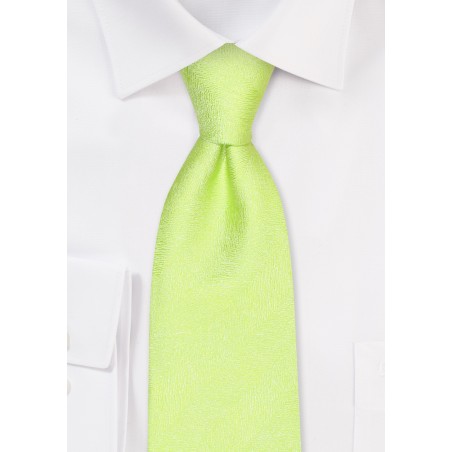 Bright Lime Green Woodgrain Texture Necktie