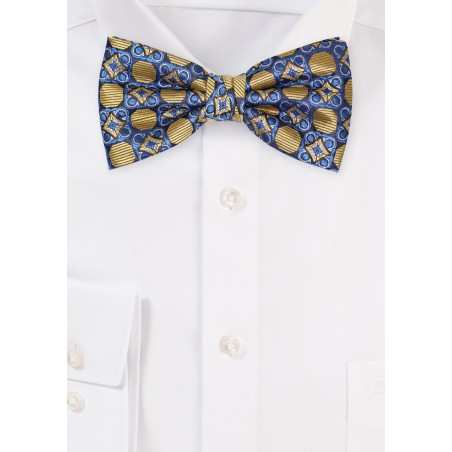 Foulard Bowtie in Blue and Gold