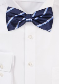 Navy Striped Bow Tie