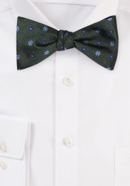 Olive Green Self-Tie Bow Tie in Pure Silk
