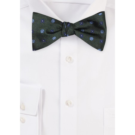 Olive Green Self-Tie Bow Tie in Pure Silk