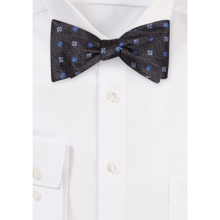 Denim Blue Self-Tie Bow Tie in Pure Silk