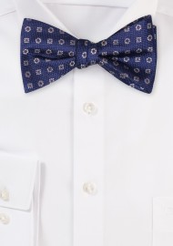 Navy Blue Silk Bowtie in Self-Tie Style