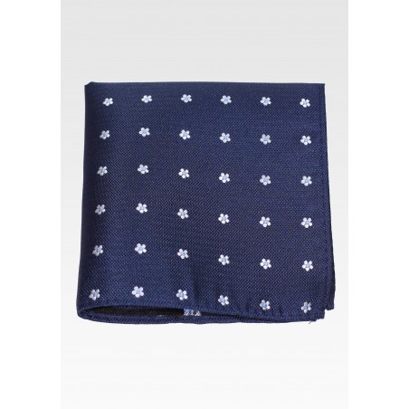 Elegant Floral Hanky in Navy and Pink