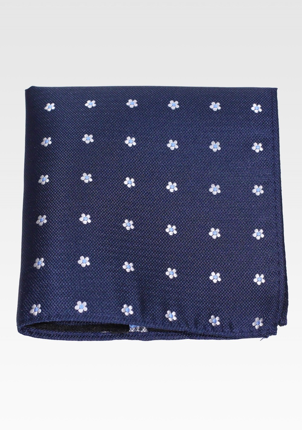 Elegant Floral Hanky in Navy and Pink