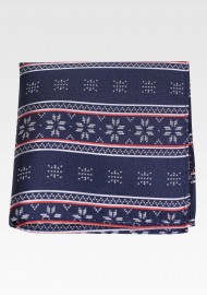 Winter Themed Pocket Square in Navy