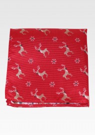 Red Hanky with Embroidered Reindeer