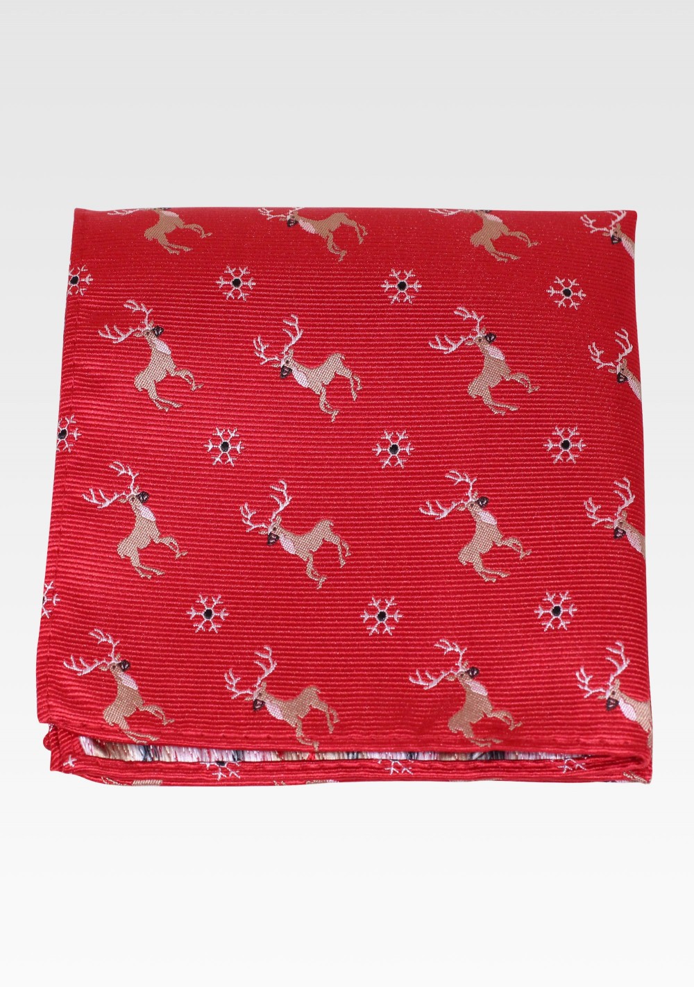 Red Hanky with Embroidered Reindeer