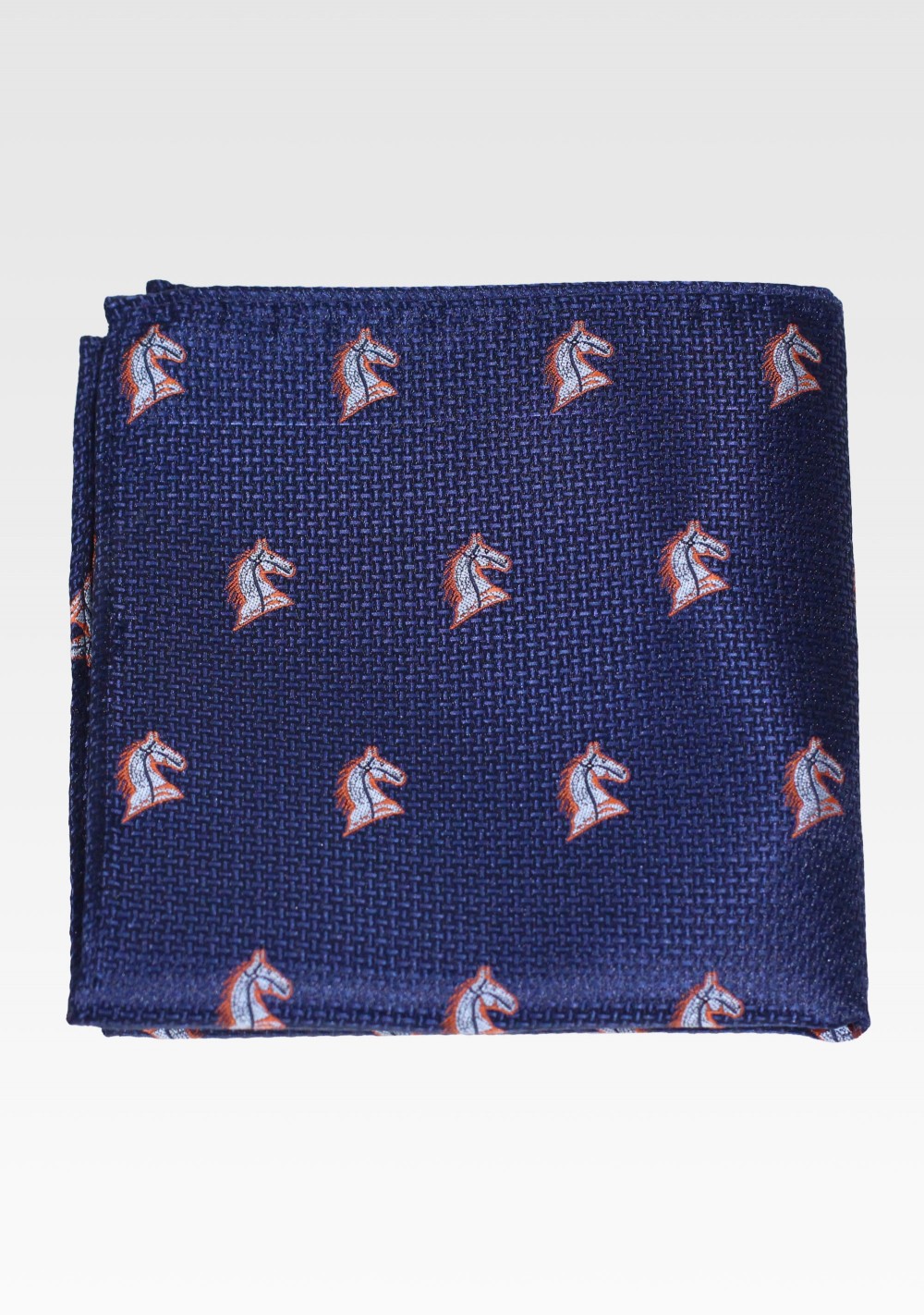 Navy Hanky with Embroidered Horses