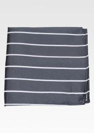 Gray and Silver Striped Pocket square