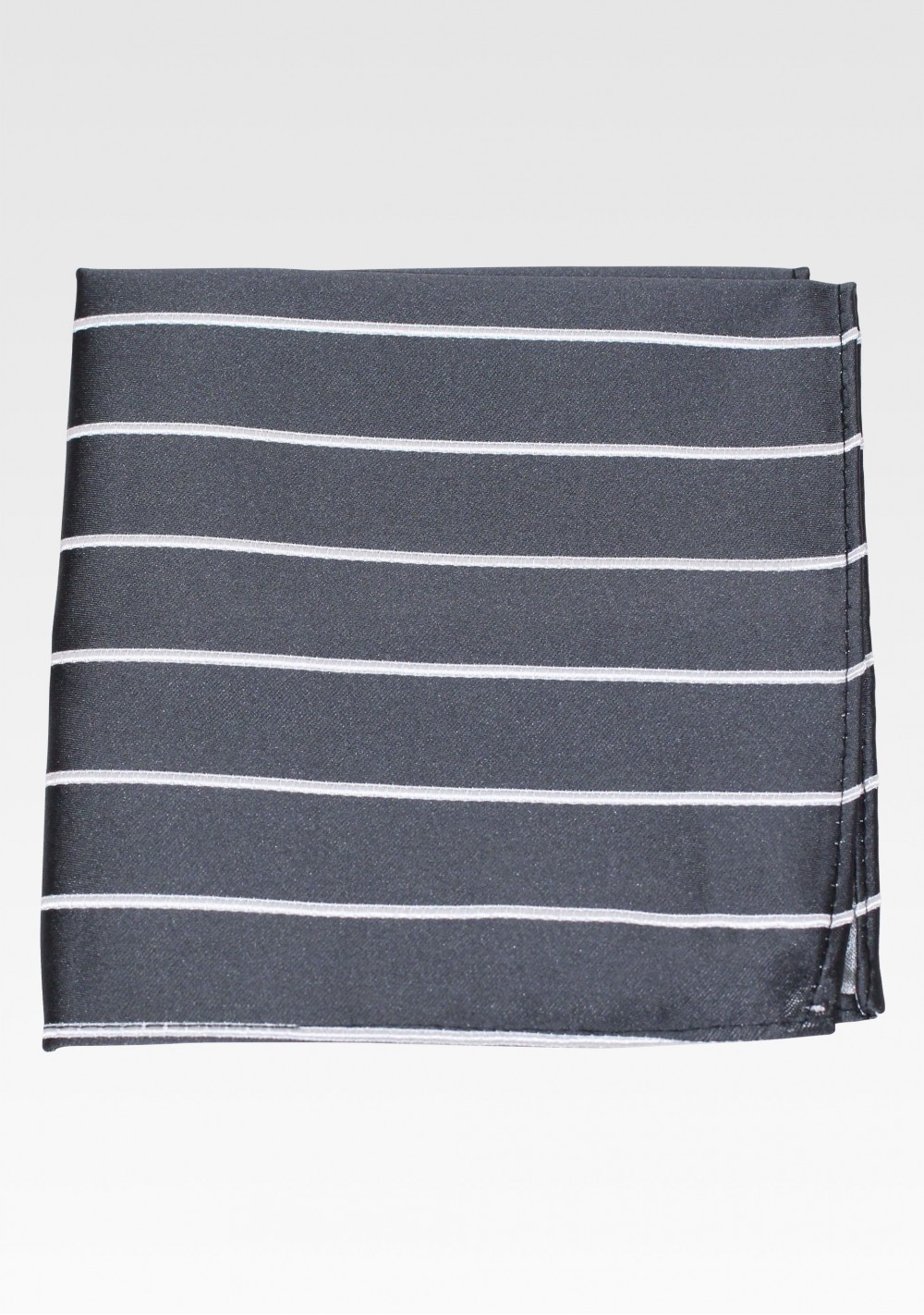 Gray Suit Hanky with Silver Stripes | Dark Gray and Silver Striped ...