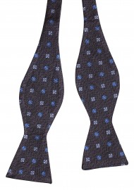 Denim Blue Self-Tie Bow Tie in Pure Silk Untied
