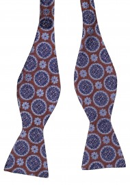 Medallion Design Bow Tie in Self-Tie Style Untied