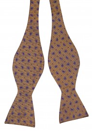 Paisley Silk Bow Tie in Butterscotch Untied