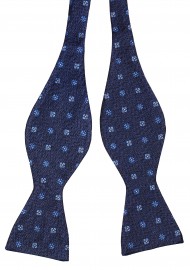 Navy Blue Self-Tie Bow Tie in Pure Silk Untied