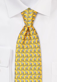 Golden Yellow Giraffe Print Tie