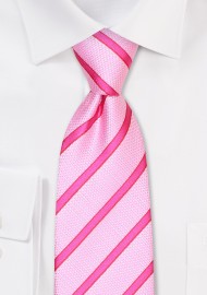 XL Striped Tie in Bubblegum Pink