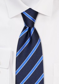 Navy and Horizon Striped XL Tie