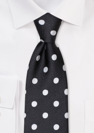 Black and White Polka Dot Tie for Kids