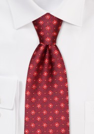 Cherry Red Kids Floral Tie