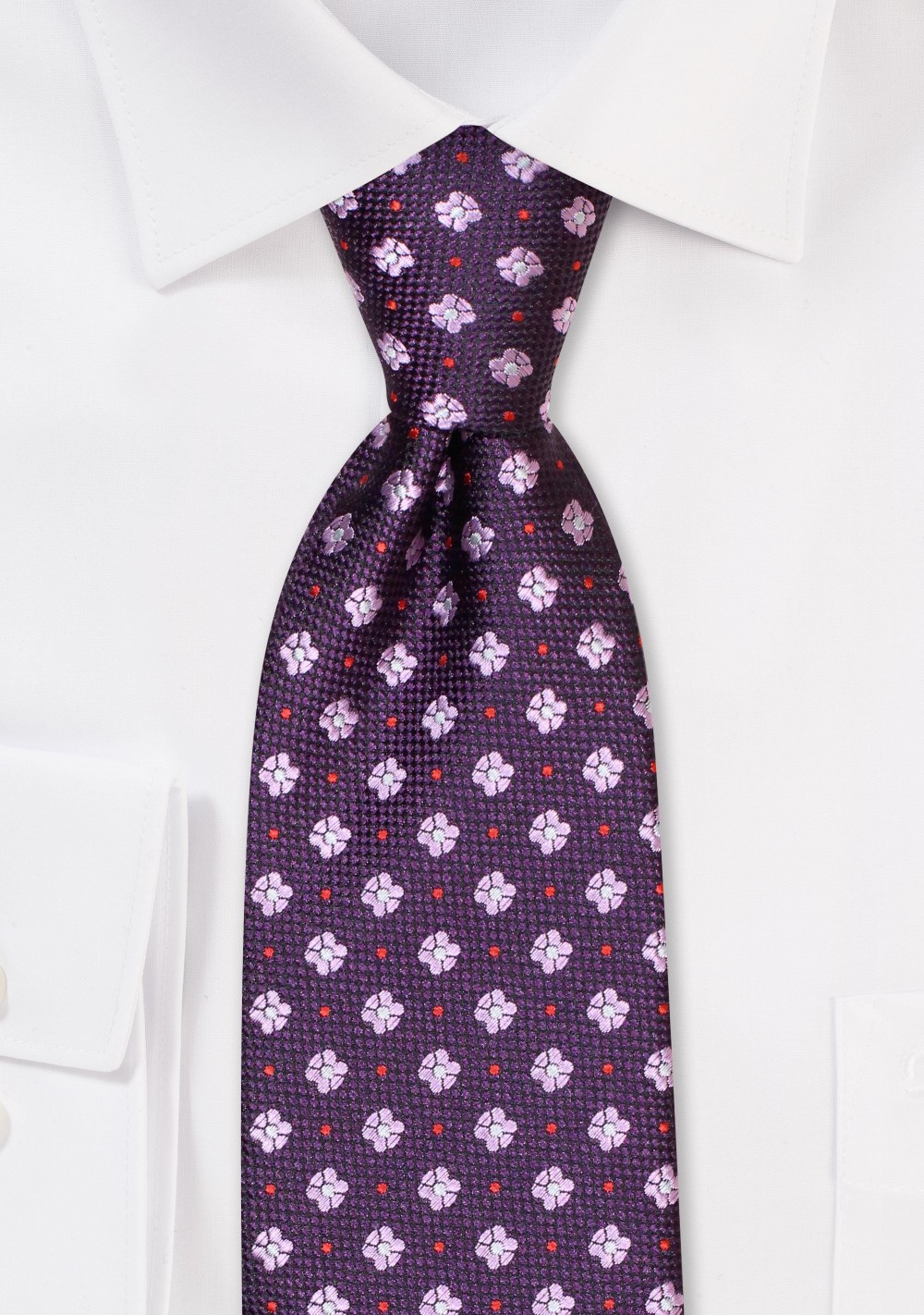 Purple Floral Tie in XL Length