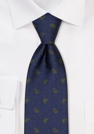 Teal and Olive Woven Paisley Tie
