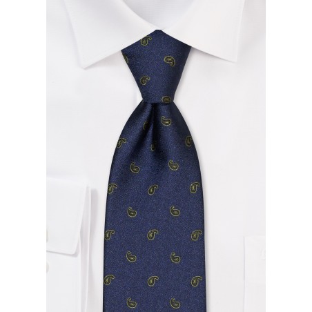 Teal and Olive Woven Paisley Tie