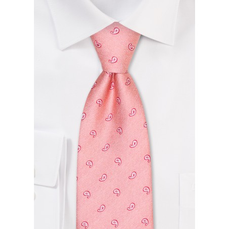 Paisley Tie in Peach Sorbet