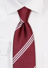 Mahogany and White Striped XL Necktie