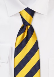 Navy and Golden Striped Kids Tie