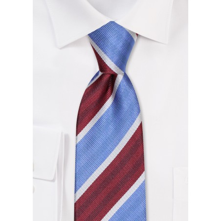 Burgundy and Violet Striped Tie
