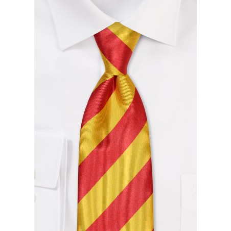 Red and Golden Striped Kids Tie